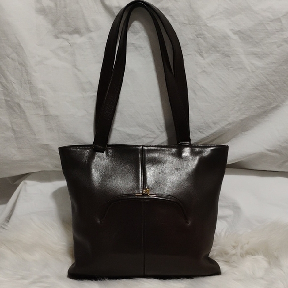 Coach Handbags - Vintage Coach Brown Leather Bonnie Cashin Kisslock Bag
